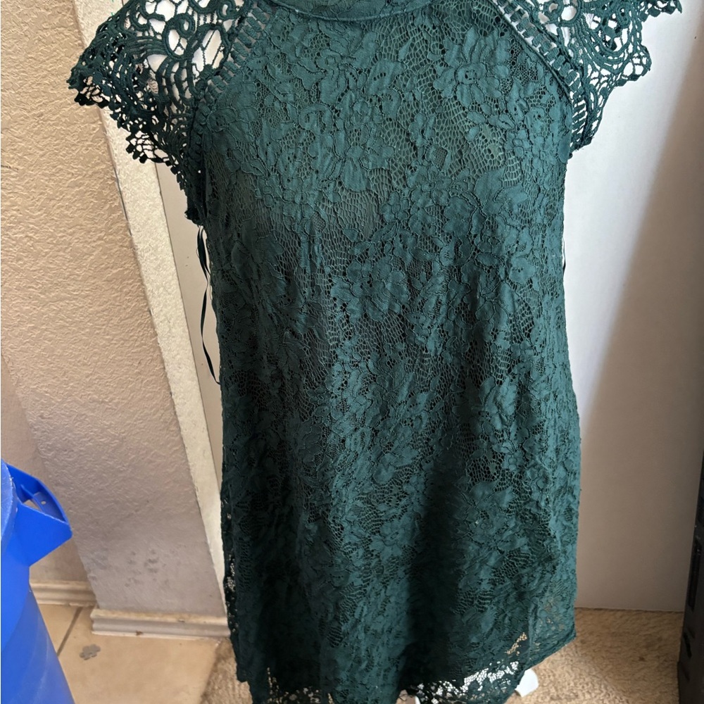 Elegant Green Lace Dress